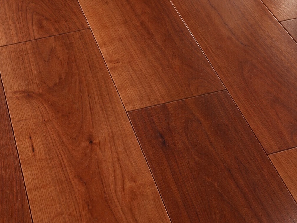 Warm reddish cherry hardwood planks